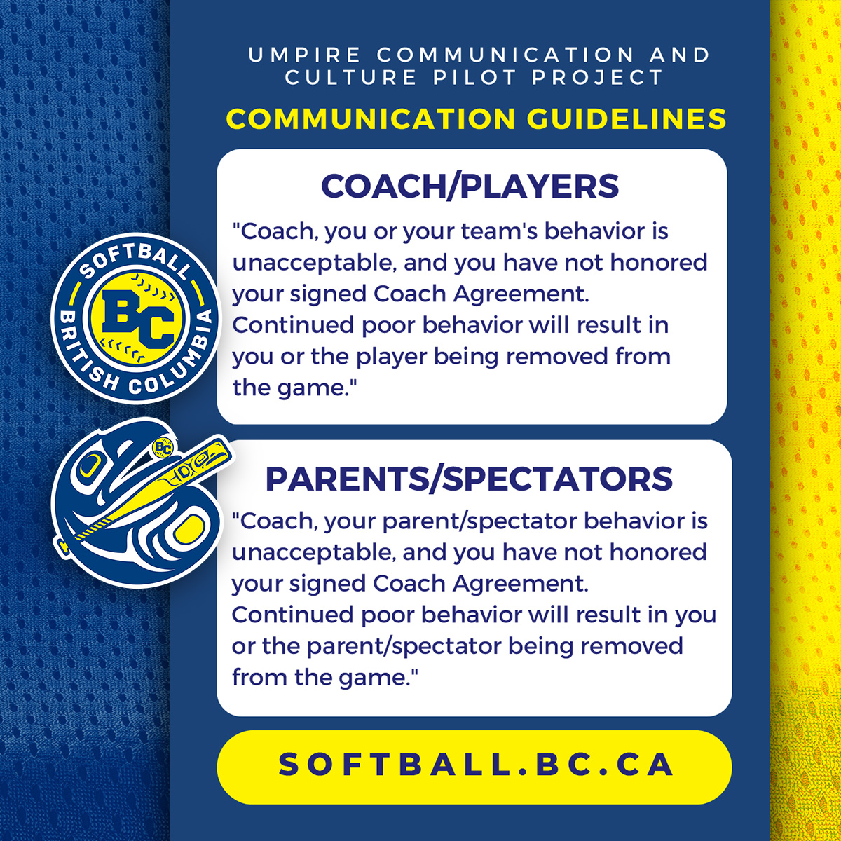 Umpire Communication and Culture Pilot Project Conference Card (Back)